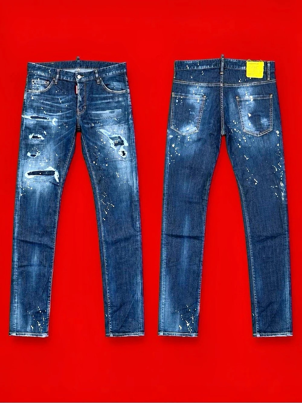 DSquared2 Paint Splatter Distressed Skater Jeans